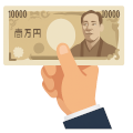現金振込完了のアイコン